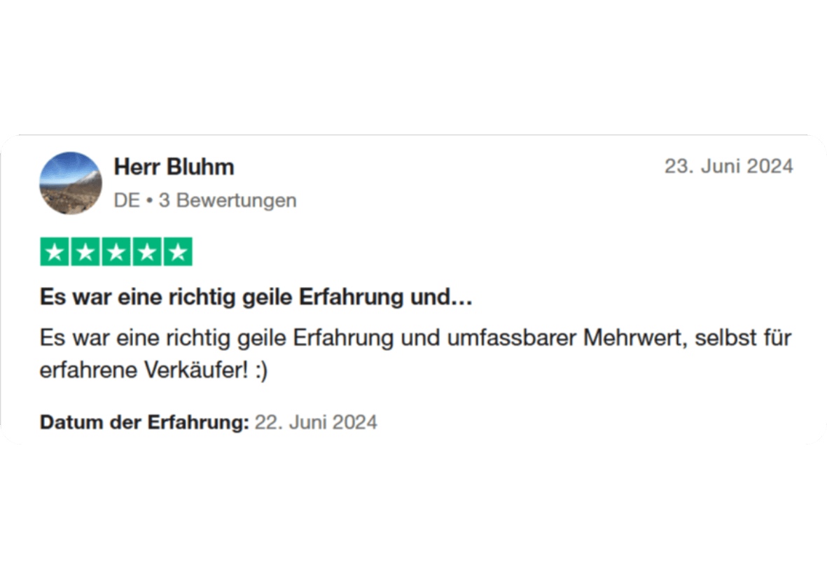 5 Sterne Trustpilotbewertung an Philipp Kuhn