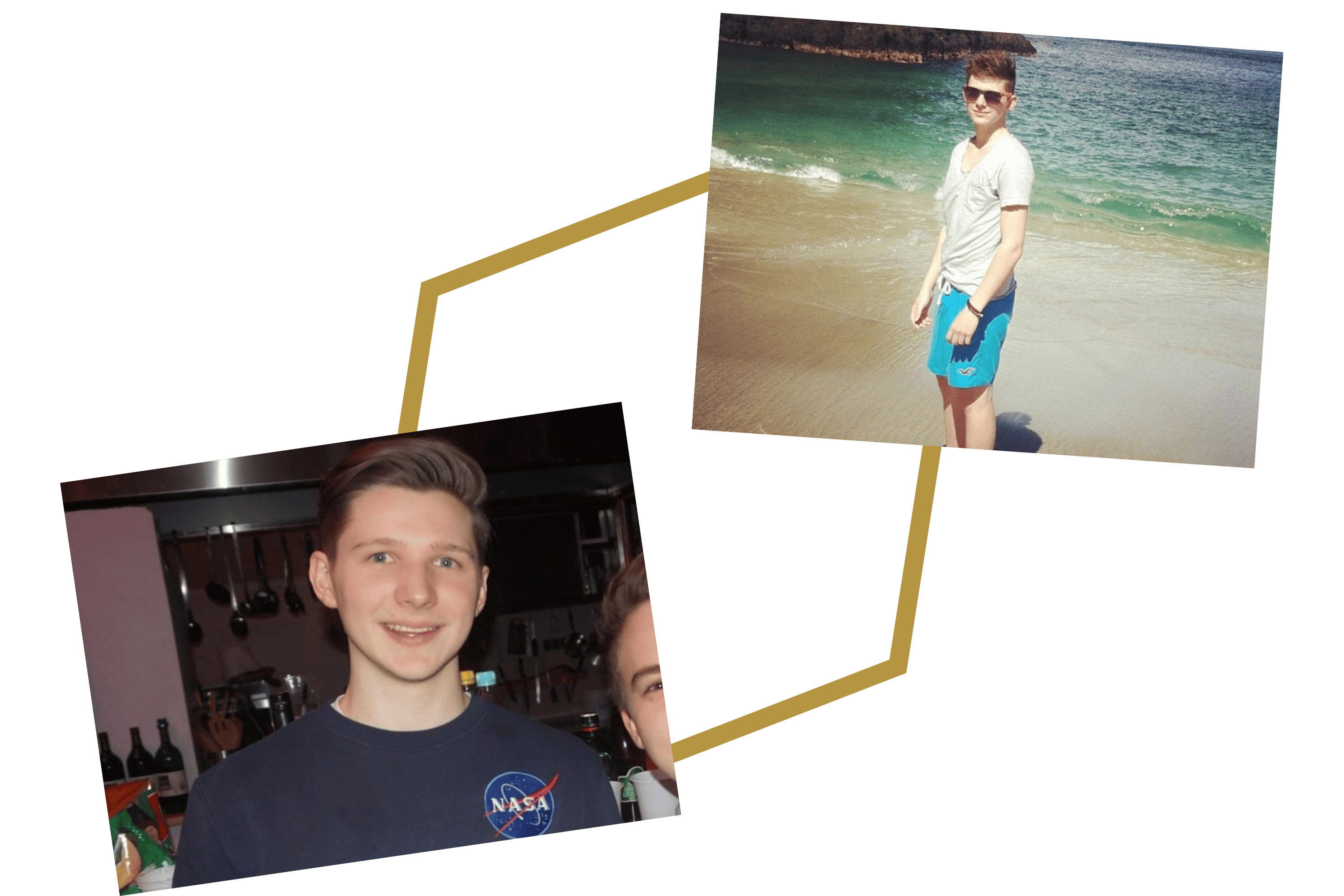 Philipp Kuhn als Teenager am Strand und in einer Bar